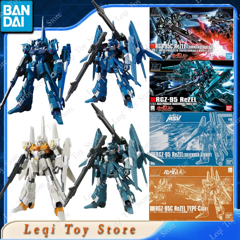 Фото Оригинальная сборная модель Bandai HG GUNDAM RGZ-95 REZEL DEFENSER B-UNIT RGZ-95C TYPE-C COMMANDER, аниме-фигурка, украшение №1
