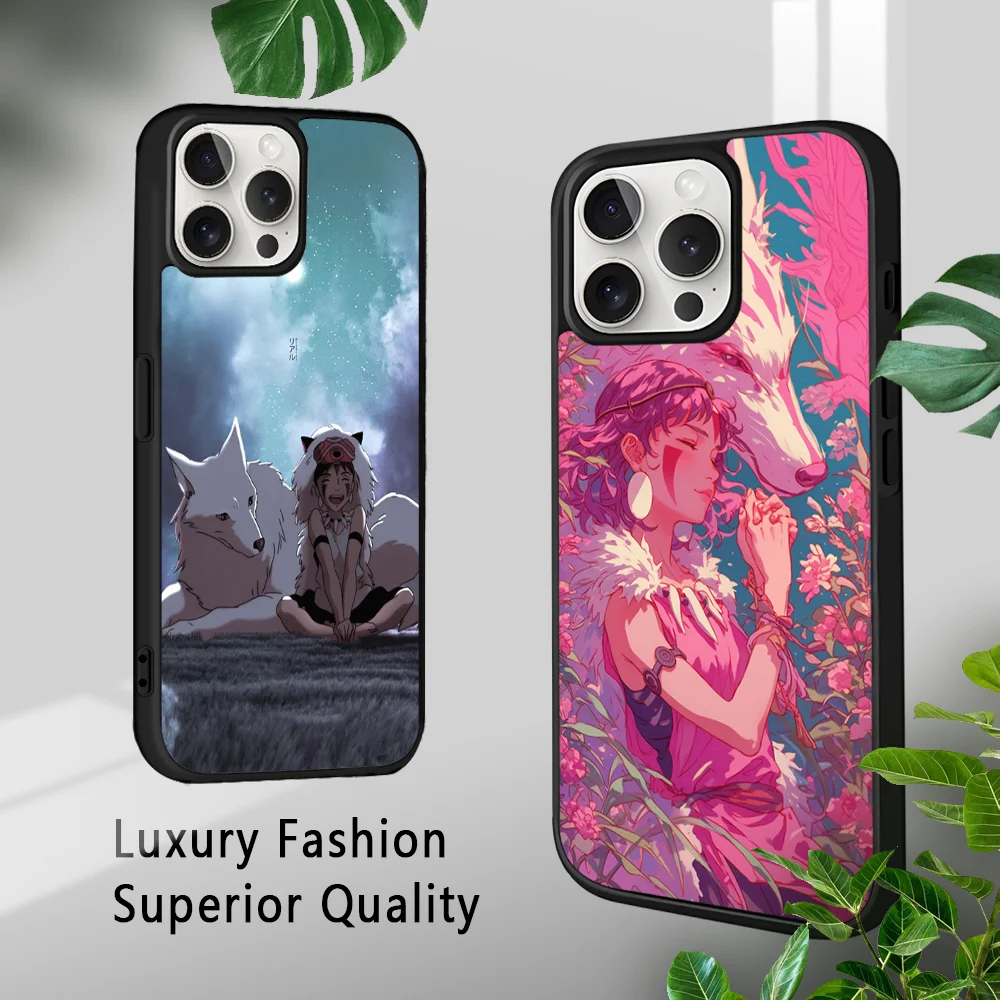 Чехол для телефона с аниме P-Princess M-Mononoke iPhone 16 15 14 13 12 11 Pro Xs Max Mini Plus Celulares Hard Funda