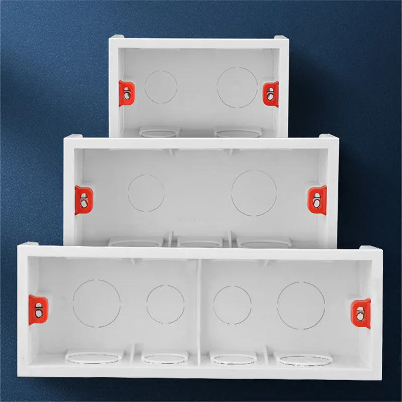 

White 146 Type Mounting Back Box Adjustable Internal Cassette Junction Box for 146mm*86mm Wall Switch and Standard Socket