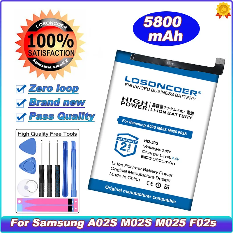 

LOSONCOER 5800mAh HQ-50S Battery For Samsung Galaxy A02S M02S M025 F02S Battery