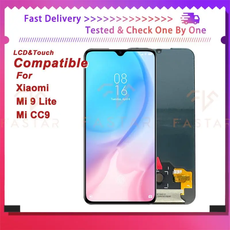 CC9 6 39 &quotAMOLED для Xiaomi Mi 9 Lite ЖК-дисплей с сенсорным дигитайзером в сборе сменный