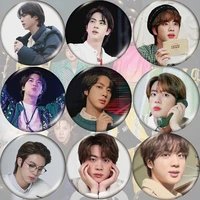 metal brooches kpop bangtan boys jin pins accessories badge hat clothes backpack decoration fans gift collection