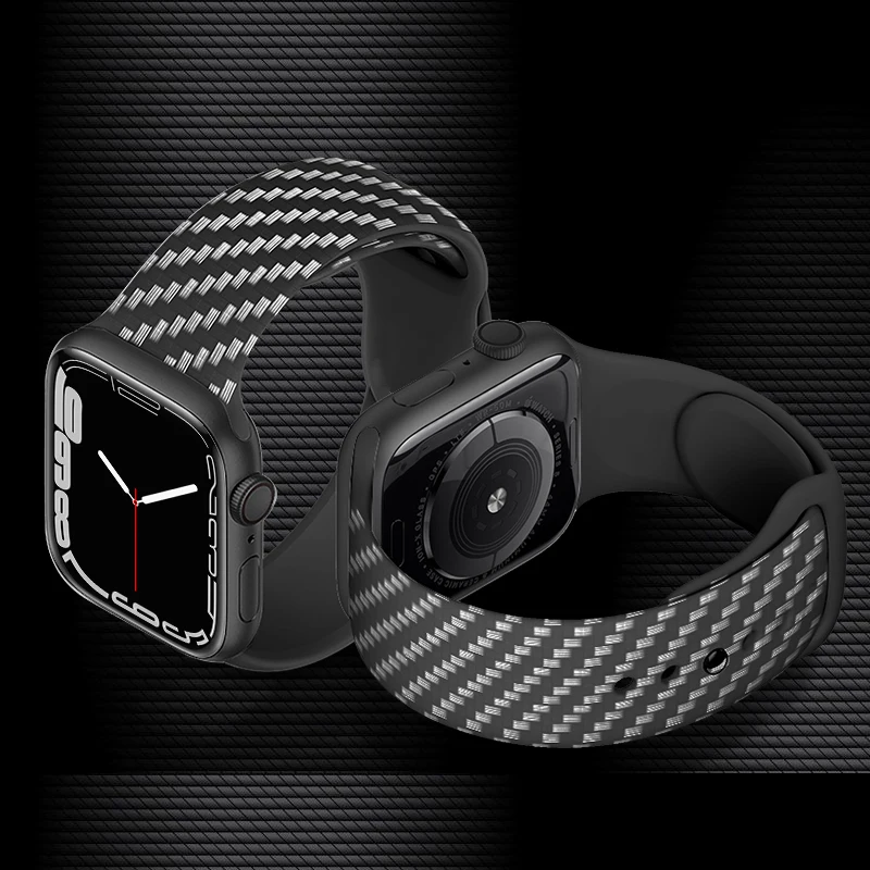 Силиконовый ремешок для Apple Watch 44 мм 40 45 мм/41 42 38 pulseira correa браслет с принтом iwatch series 4