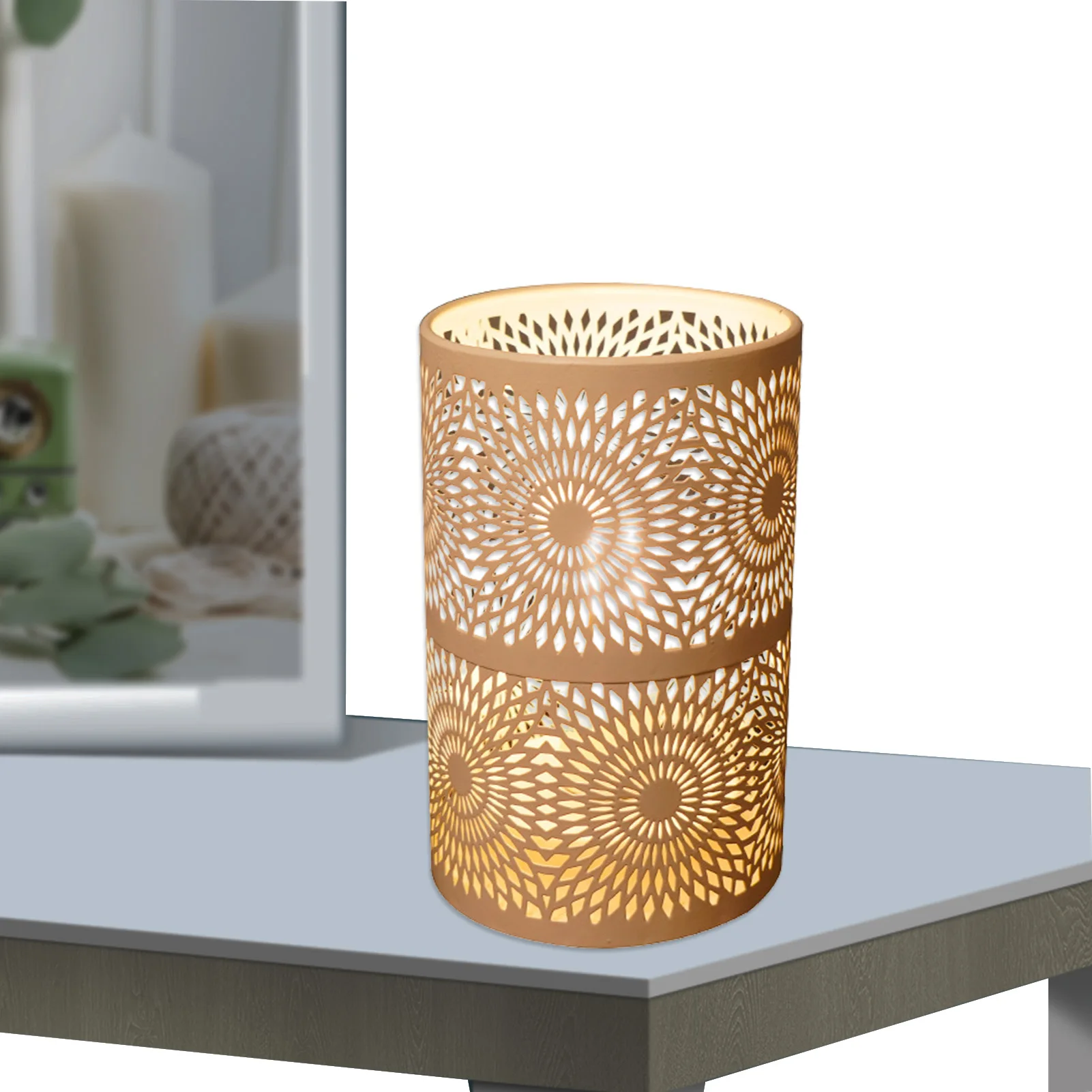 

Ажурная железная лампа, простой белый энергосберегающий светильник на батарейках, украшение для дома, романтический подарок, Настольный св...