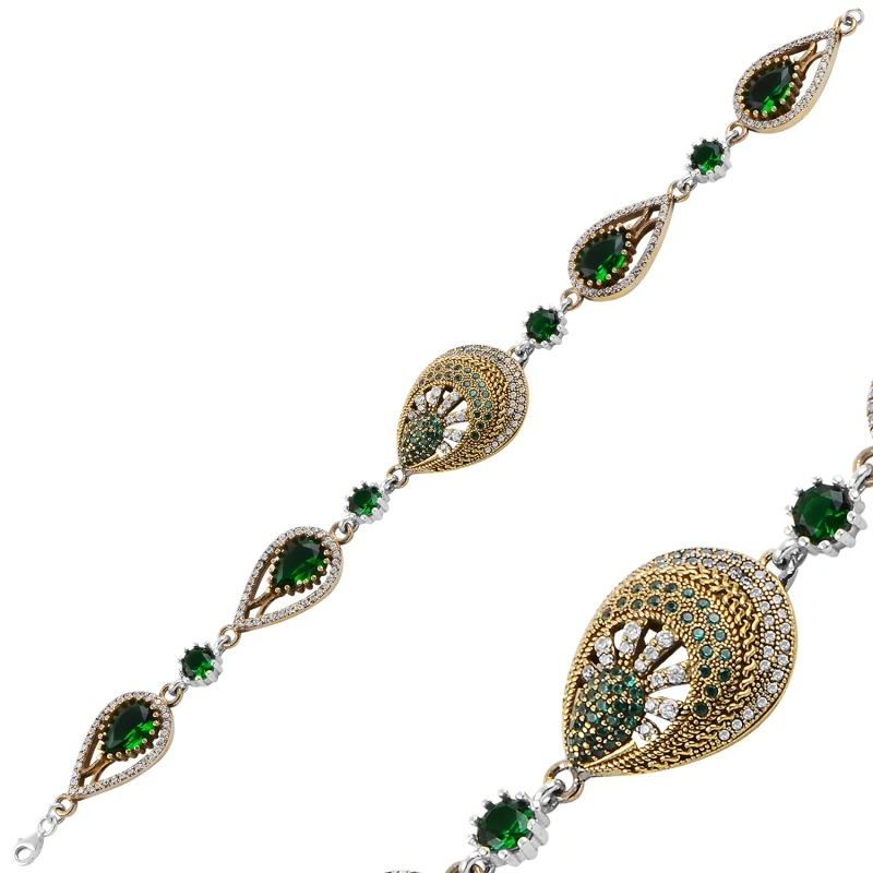 

Серебряный аутентичный браслет с фианитами