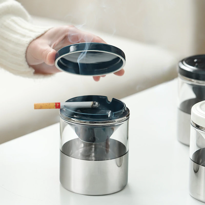 

ceramic ashtray dual use Household green plant container Funnel anti-fly ash with cover office fashion hydroponic ornaments