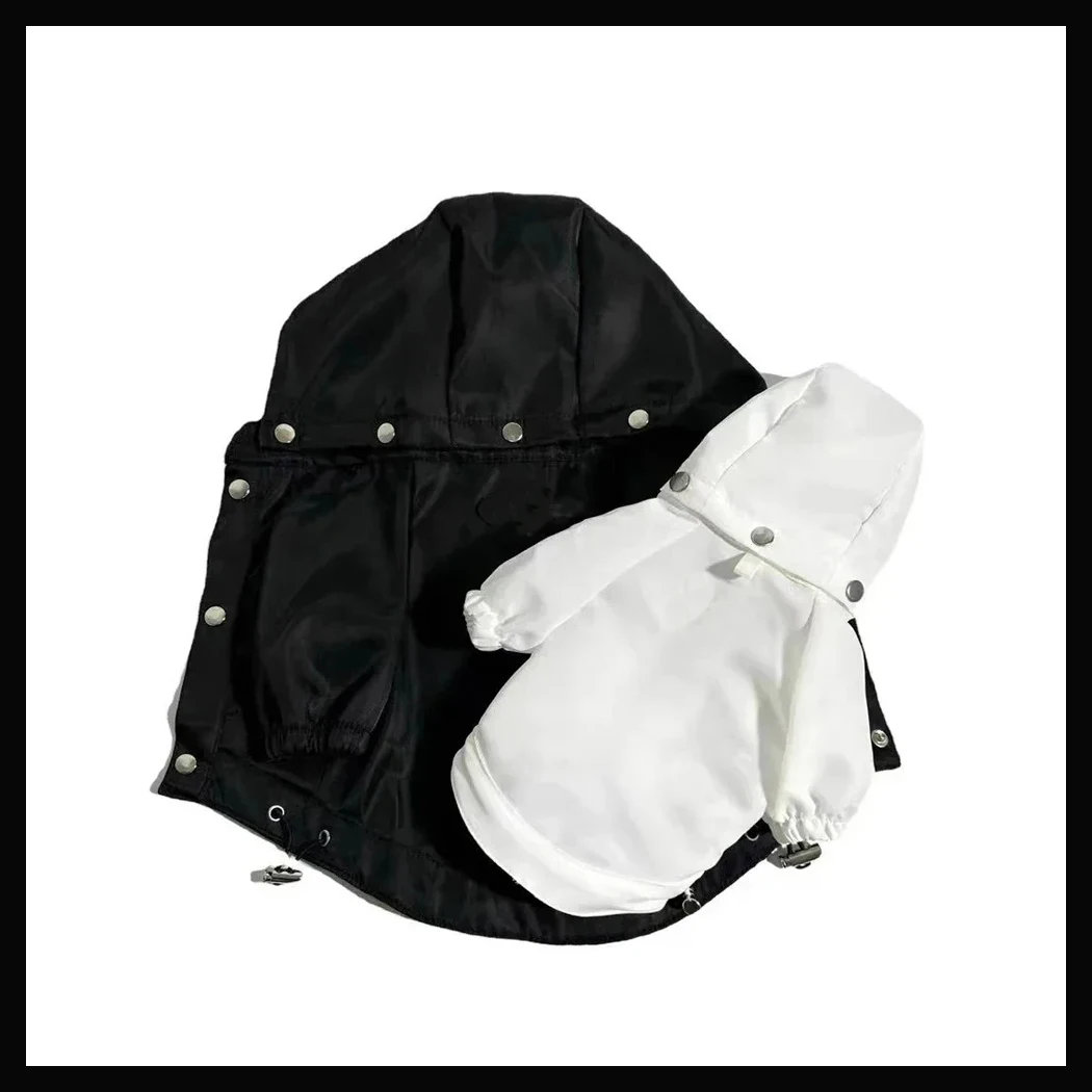 

Dog Trench Coat Designer Luxury Pet Clothes Premium Fashion Schnauzer Corgi Winter Raincoat Jacket Black White