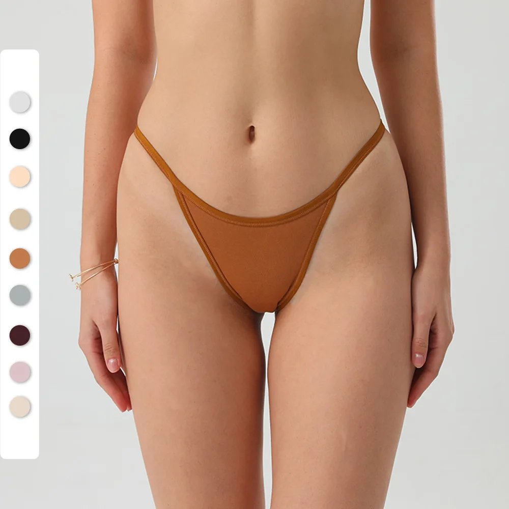 

2 шт., женские хлопковые трусы-стринги с заниженной талией