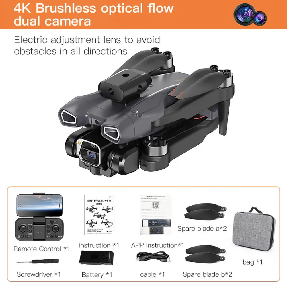 

A9 Drone 4k Hd Dual Camera Esc Optical Flow Obstacle Avoidance Brushless Motor Professional Foldable Quadcopter Toys