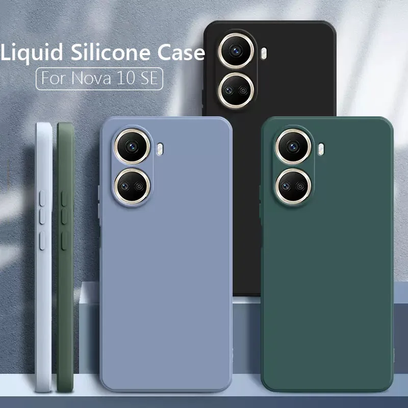 

Чехол для Huawei Nova 10 SE, роскошный жидкий силиконовый матовый мягкий чехол для Nova 10 SE Nova10 SE, чехлы для телефонов, чехол