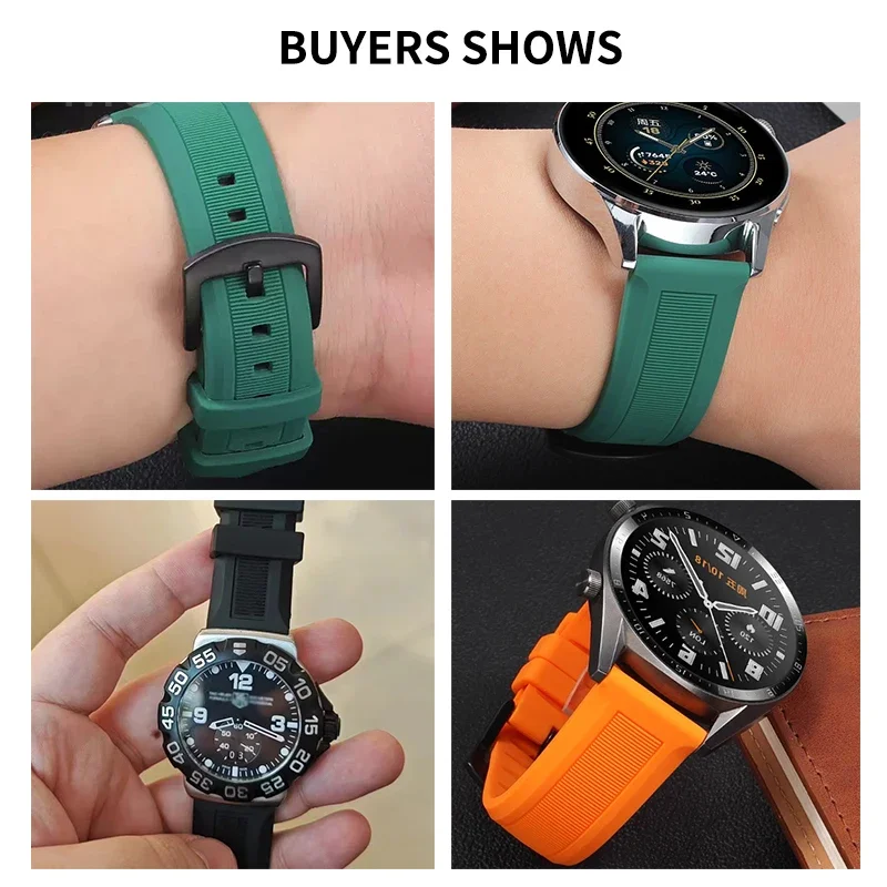 Фото Разноцветные аксессуары для часов для серии Tag Heuer Aquaracer, твердый ремешок с пряжкой из нержавеющей стали, дышащие водонепроницаемые ремешки для часов №3
