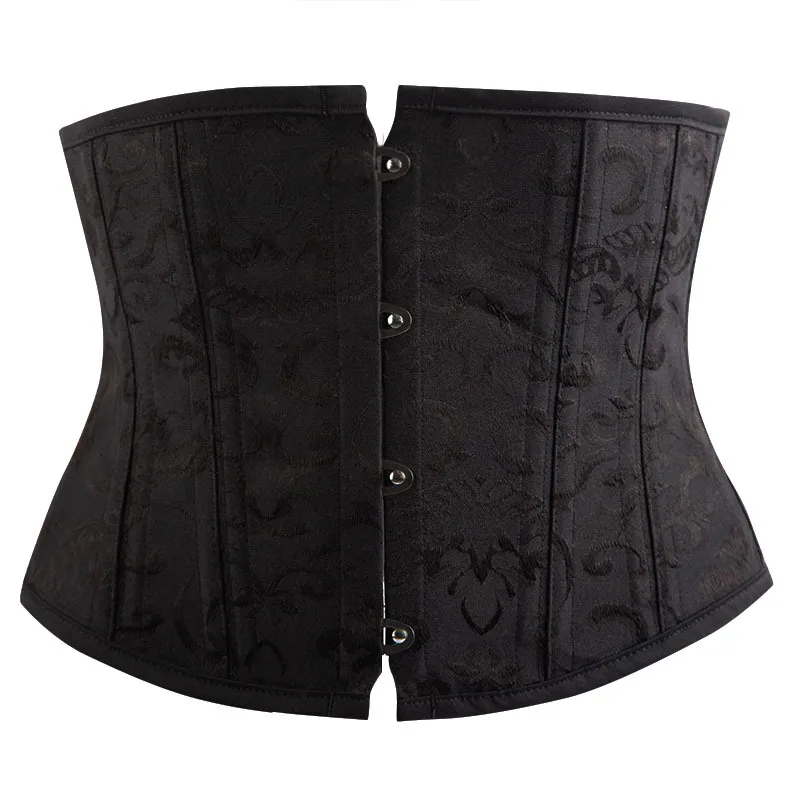 

Embroidery Jacquard Double Steel Bones Short Underbust Corset With 4 Claps