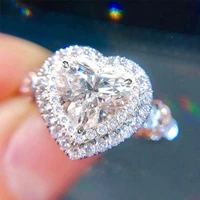luxury exaggerated heart shaped aaa zircon heart shaped love pattern wedding valentines gifts jewelries aneis ornaments