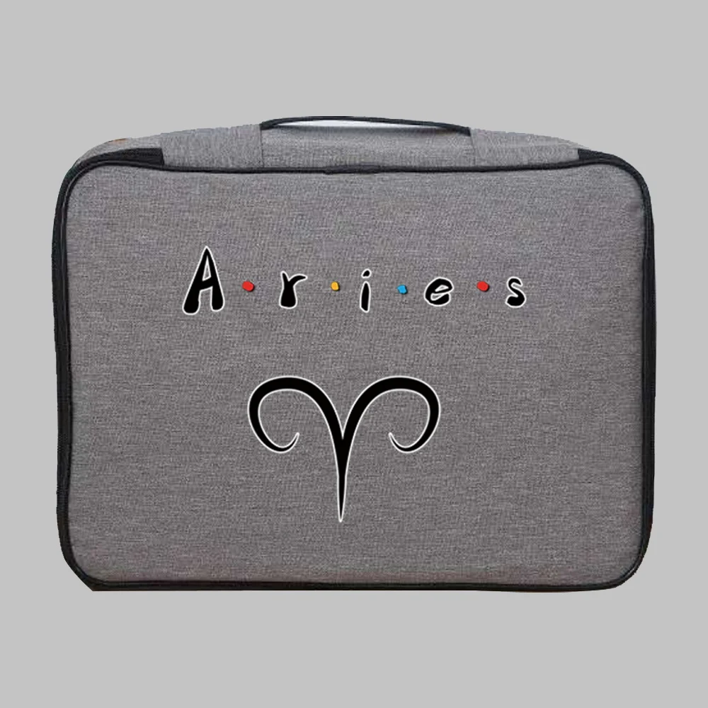 Large Document Storage Bag Organizer File Folder Passport Holder Password Lock Constellation Print Oil Sex Toy Privacy Storage