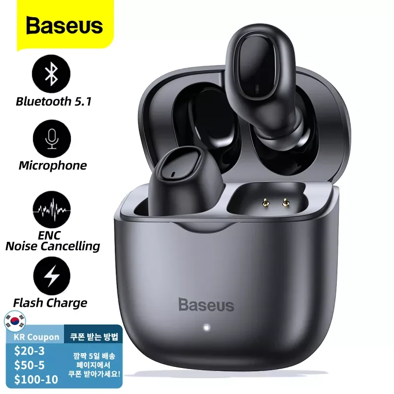 

Baseus W12 TWS Wireless Earphone Bluetooth 5.1 Headphone Headset True Wireless Earbuds For iPhone 13 Pro Max Handsfree Ear Buds