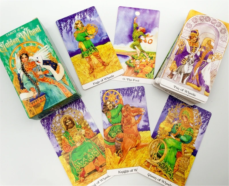 

Колода карт Tarot, игровая карточка с золотым колесом для гадания, настольные игры для семейвечерние, веселые игровые карточки для начинающих ...