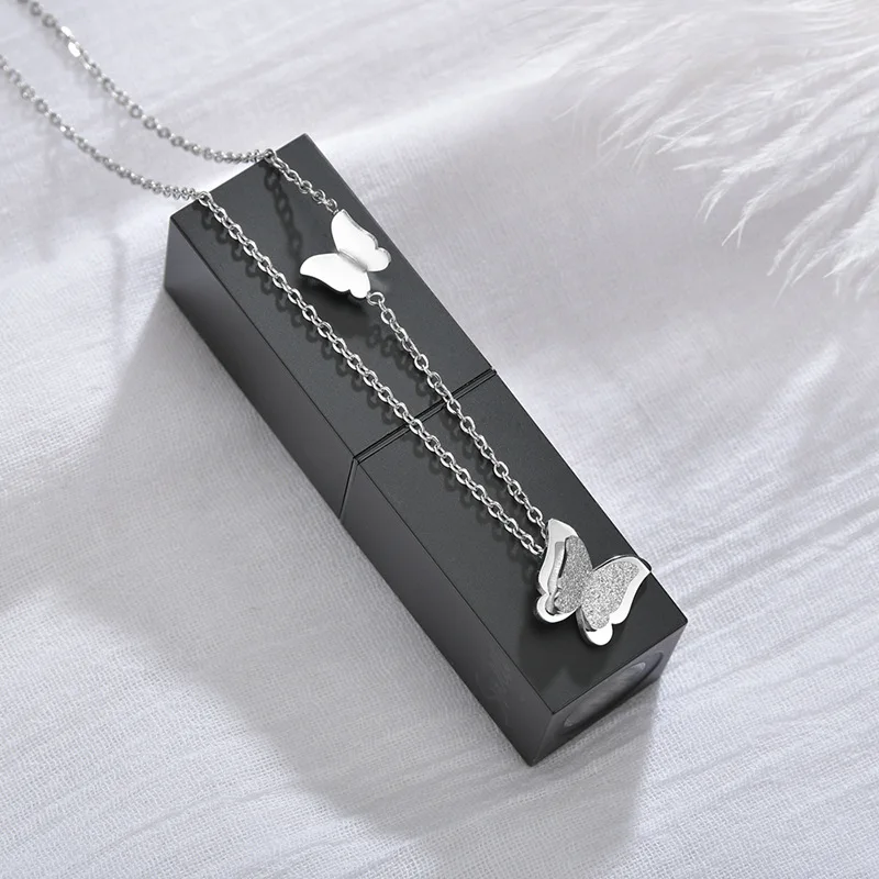 

CARLIDANA Stainless Steel Necklaces Delicate Butterfly Pendant Chain Fashion Necklace For Women Jewelry Luxury Girl Party Gifts
