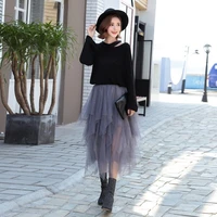 grey mesh ball gown spring 2021 women fluffy pink tulle skirts vintage sexy elegant evening party club cute girls pleated skirt