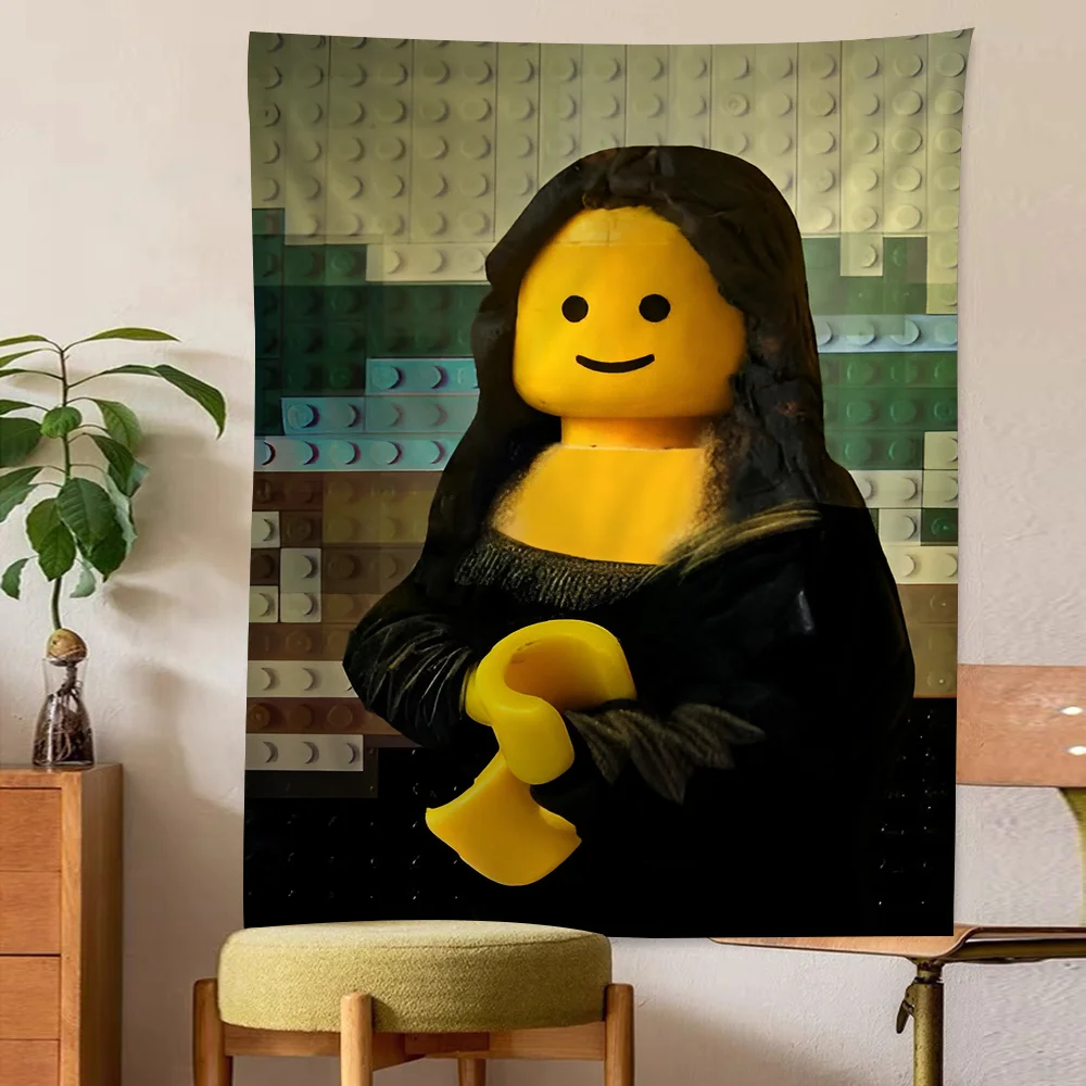 Абстрактный смешной L-Legos Печатный Большой Настенный Гобелен подвесной Таро