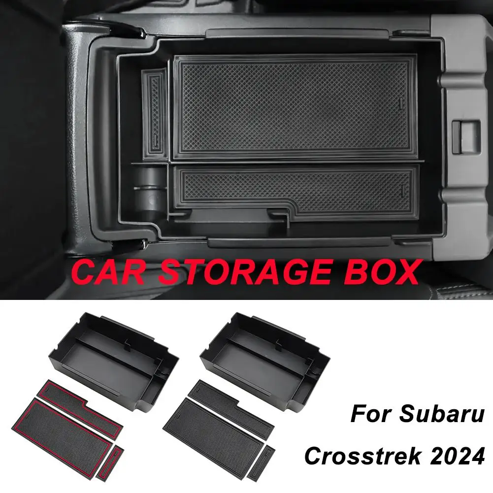 

For Subaru Crosstrek 2023 2024 Car Armrest Storage Organizer Stowing Rest Accessories Box Center Arm Console Tray Container U6T0