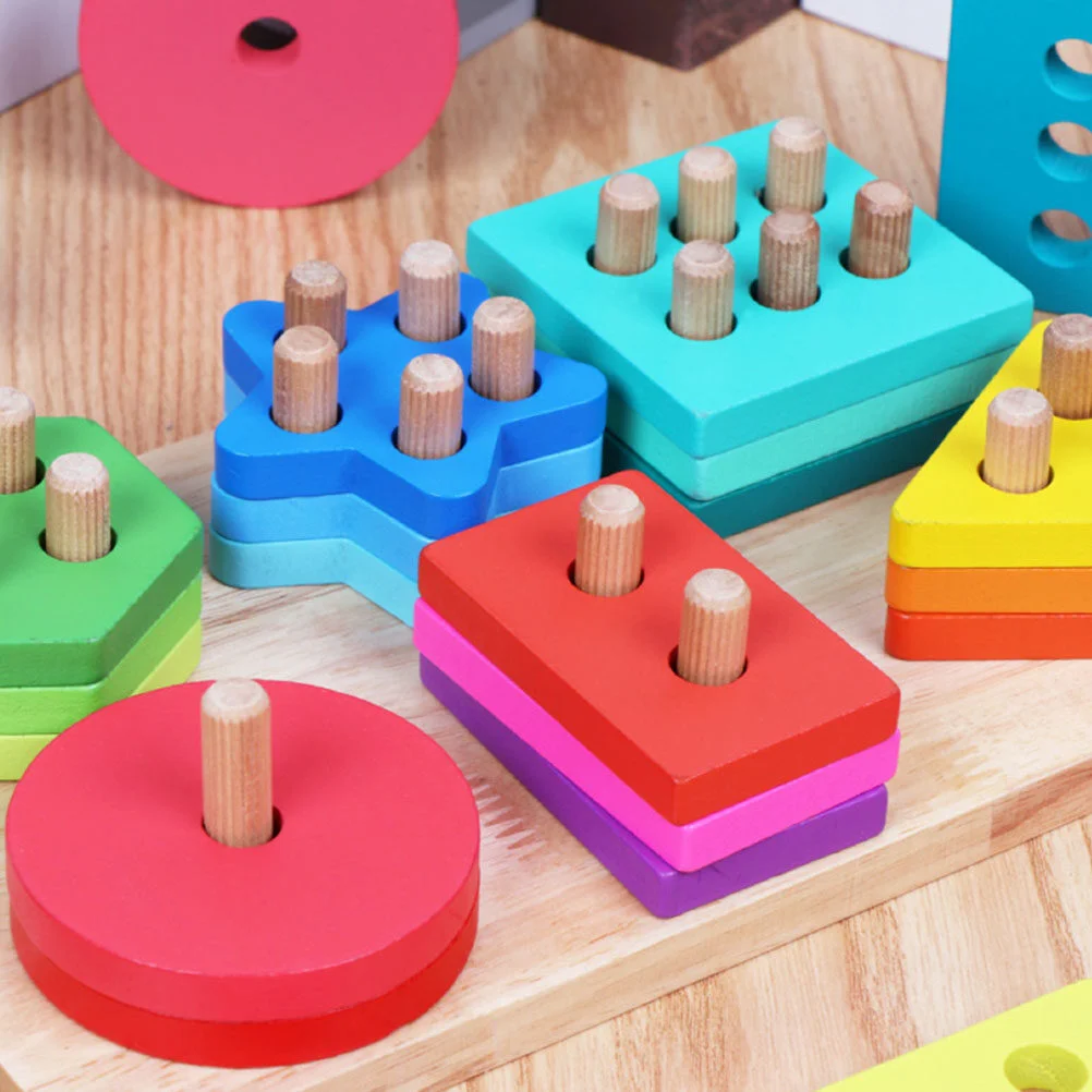 

Children Wooden Stacking Blocks Montessori Toys Kids Sorting Educational Puzzle