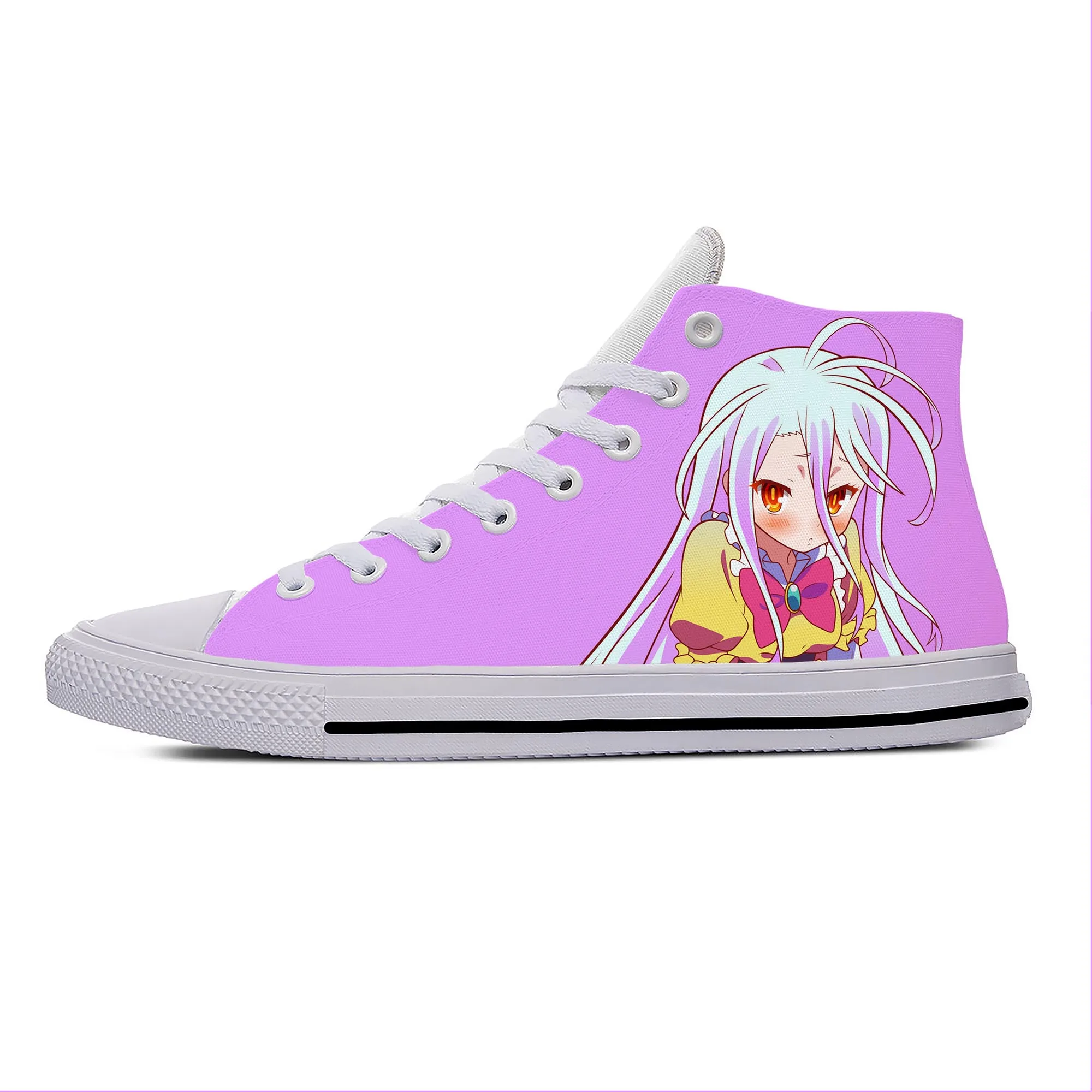 

Japanese Anime Manga No Game No Life Shiro Funny Casual Cloth Shoes High Top Lightweight Breathable 3D Print Men Women Sneakers