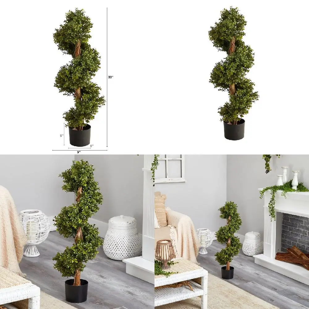 

– Vibrant, Realistic, Long-Lasting, UV-Resistant Vibrant, Realistic & Long-Lasting Artificial Boxwood Topiary Spiral Tree UV-R