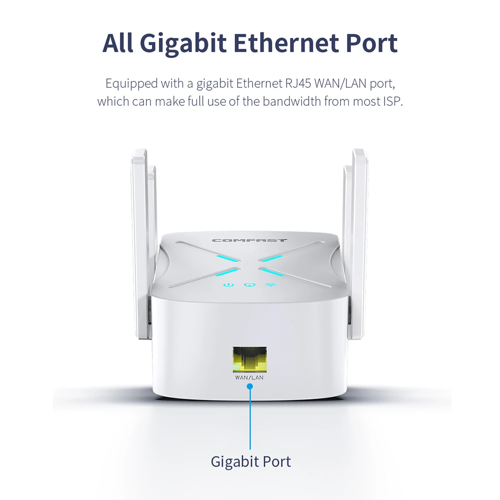 

Усилитель Wi-Fi двухдиапазонный, 1800 Мбит/с, 2,4/5 ГГц, 3 режима