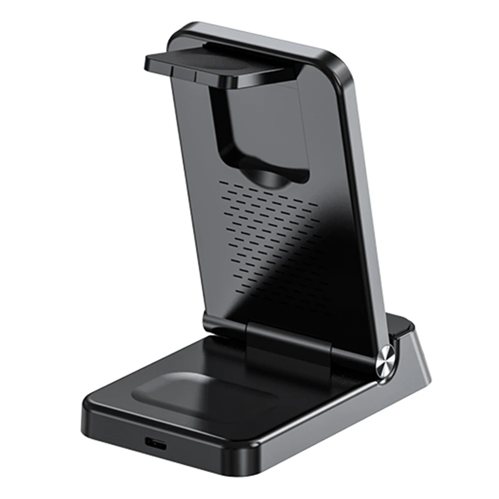 Alarm Clock Time Display 5 in 1 Wireless Charger Station for Apple Watch/AirPods Pro/iPhone 13/12/8/X RGB Light Wireless Charger