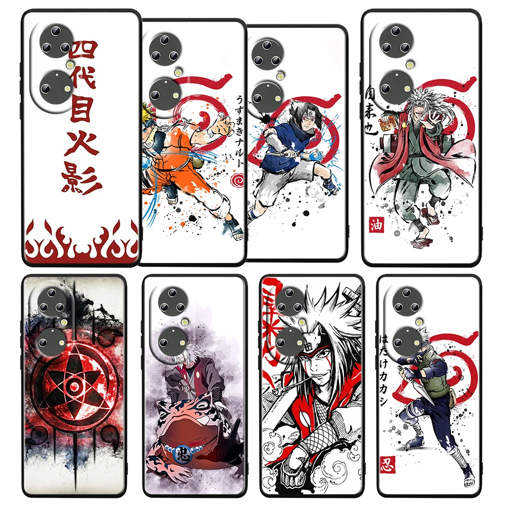 

Hot Anime Naruto Cool For Huawei P50 P20 P30 P40 5G P10 Pro Lite E Plus P9 Lite Mini Silicone Soft TPU Black Phone Case Cover