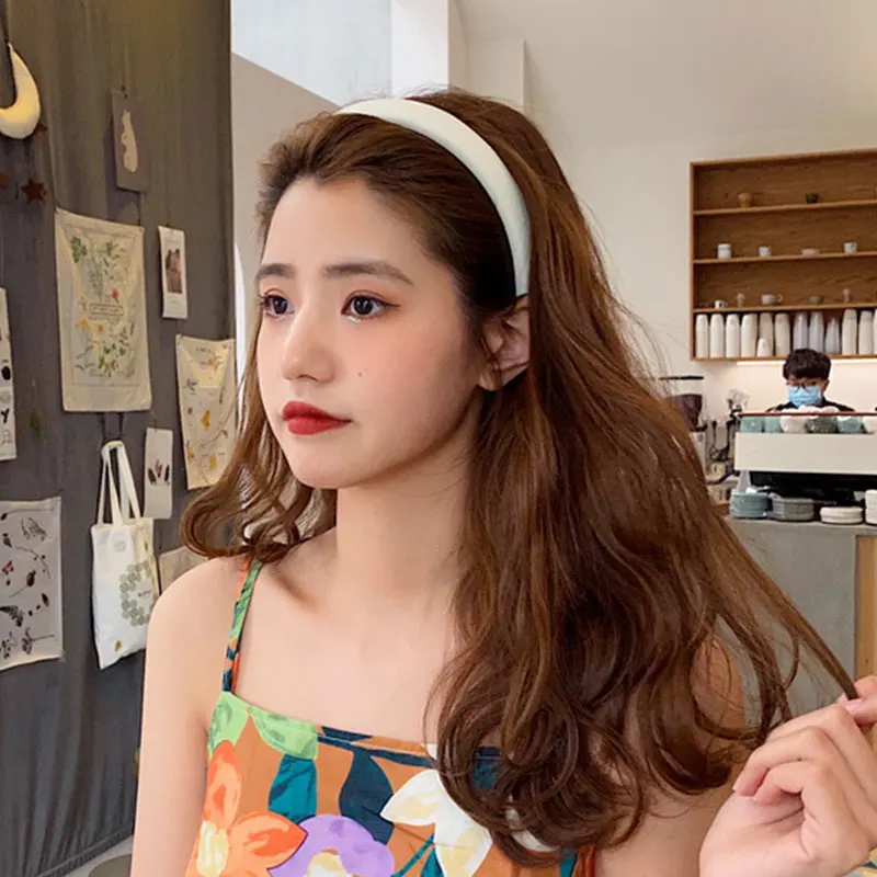 

Hot Sales Anti-Slip Hair Hoop Plastic Fashion Thin Headband Resin Hairbands Frosted Hair Accessories For Female Girls Headwear