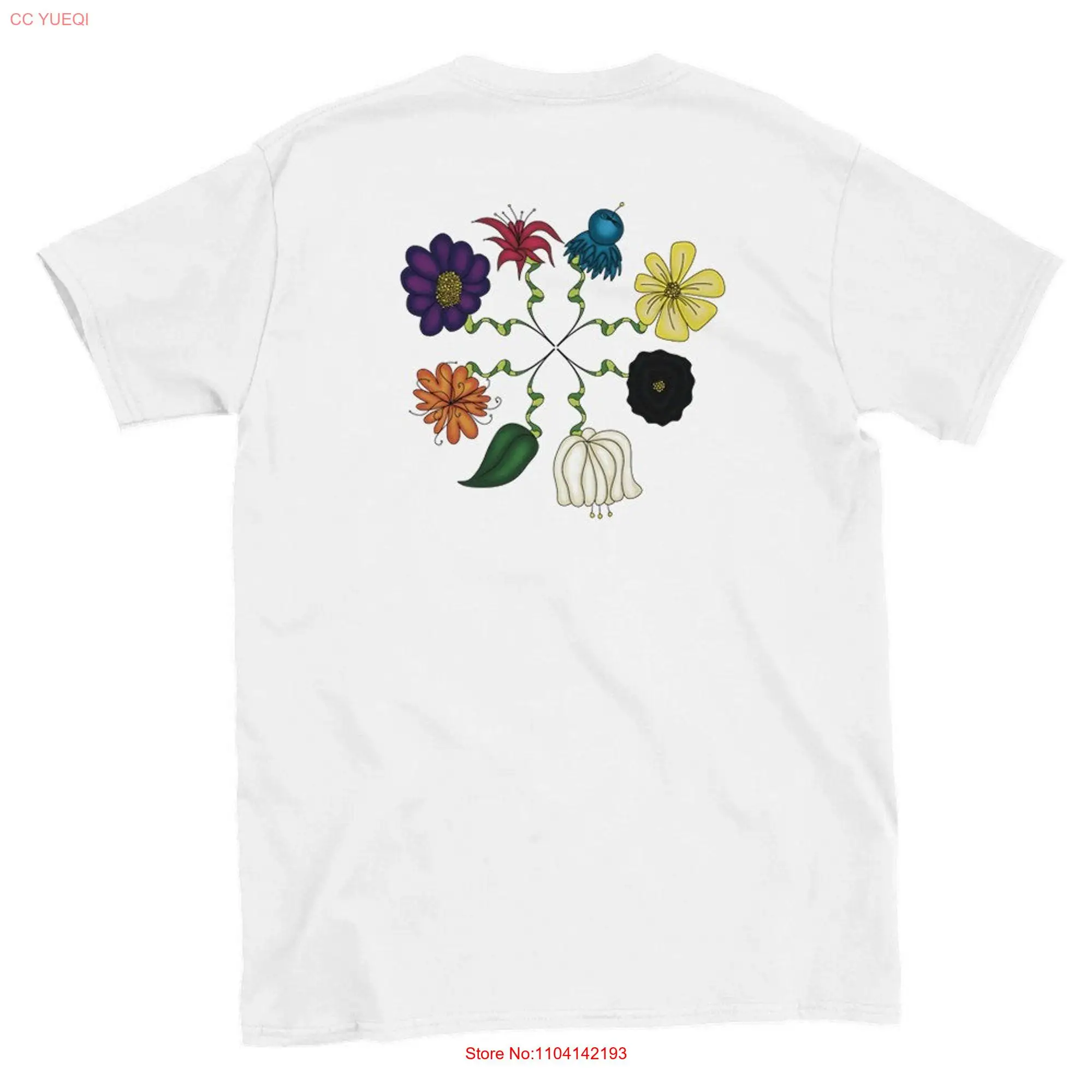 Футболка KELLEN с длинным или коротким рукавом и цветочным принтом