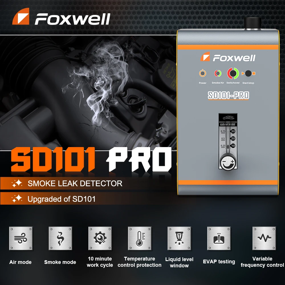 FOXWELL SD101 PRO Автомобильный детектор утечки дыма EVAP Локатор газа Генератор масляных
