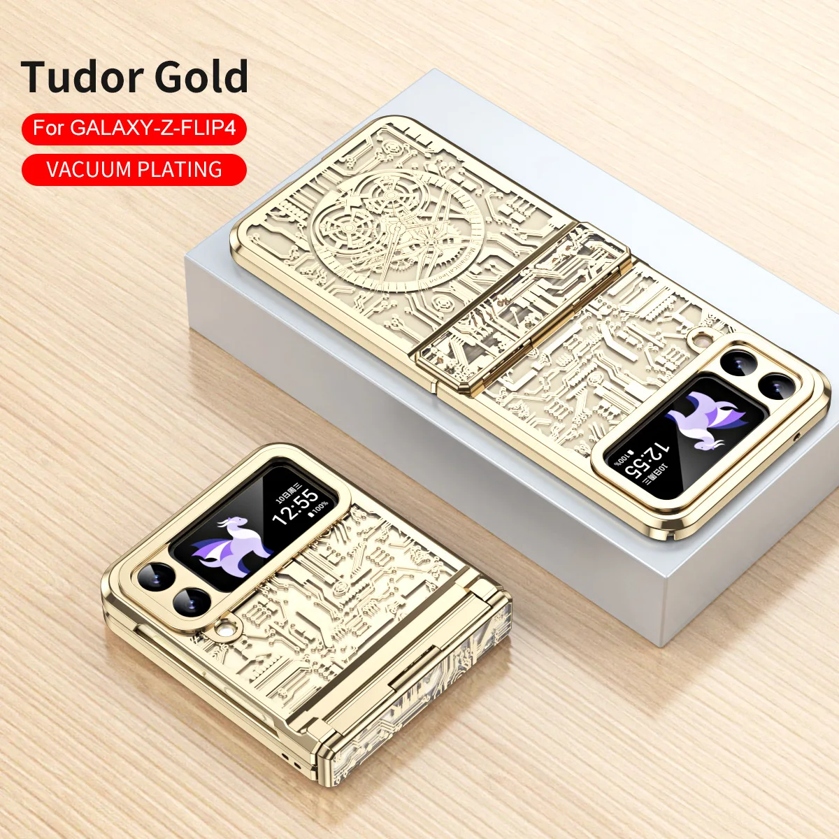 

Mechanical Electroplating Phone Case for Samsung Galaxy Z Flip 4 3 Flip4 Flip3 5G Transparent Hinge Protection Anti-drop Cover