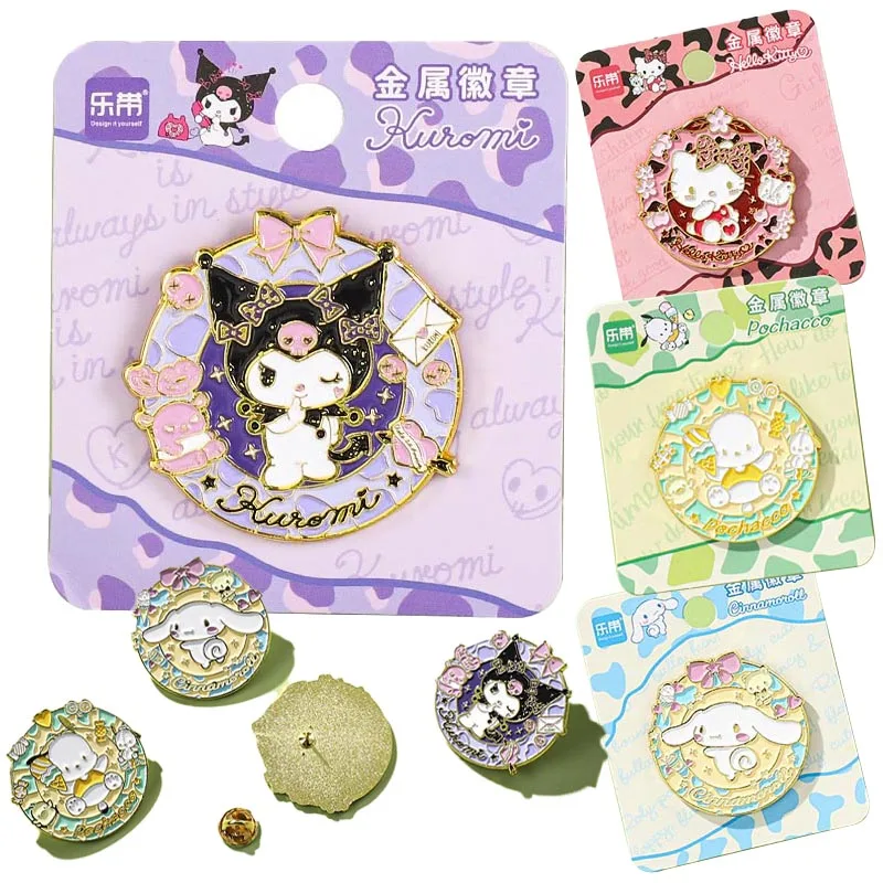 

Милые булавки Hello Kitty Sanrioed Kt Cat полакко Kuromi Cinnamoroll броши значки сувенирные значки женские сумки украшения подарок для девочек