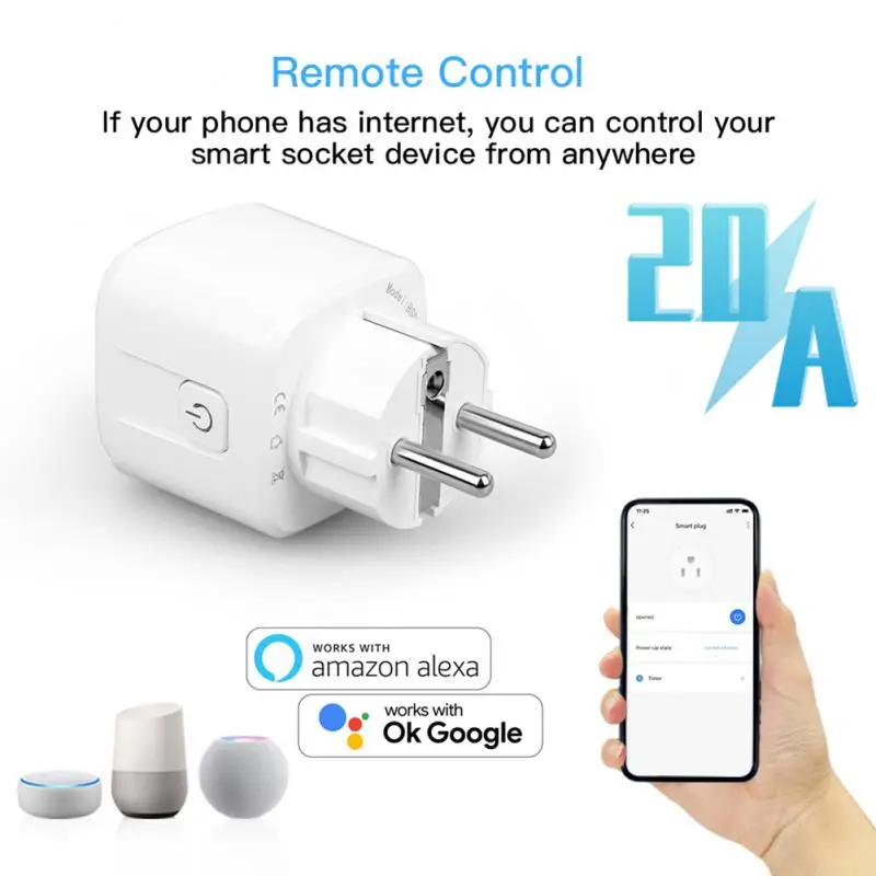 

Смарт-розетка Aimore с поддержкой Wi-Fi и гнездом, 20 А