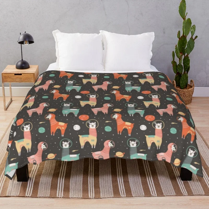 

Astronaut Llamas In Space Blanket Fce All Season Lightweight Throw Thick blankets for Bedding Sofa Camp Cinema
