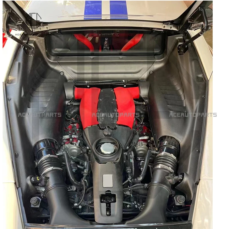 Фото Высококачественная панель-крышка моторного отсека из карбона в стиле OEM для Ferrari F8 №4