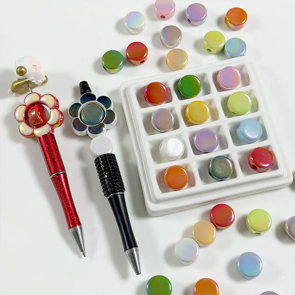 Круглые бусины 16 мм в виде тарелки с молочным планшетом Цветочные для