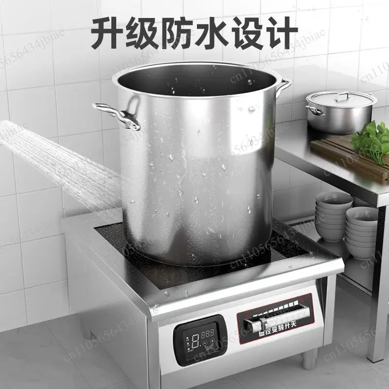 Фото Промышленная индукционная плита 8 кВт для тушения мяса, кипячения воды и приготовления супов, 15000 Вт, плоская, для столовых и ресторанов №1