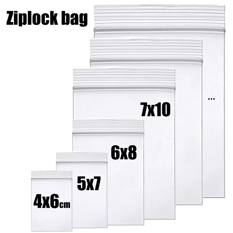 

Thick Clear Zip Lock Ziplock Storage Bags Heavy-Duty Transparent Plastic Zip Package Small Jewelry Packing Reclosable Poly Bag
