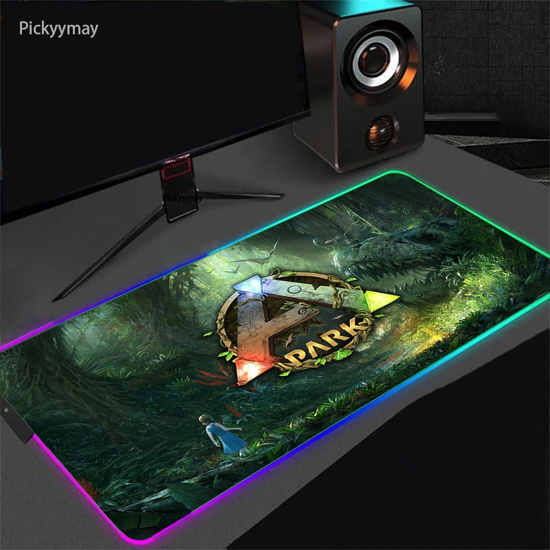 

ARK Survival Evolved Gaming Mouse Pad RGB Backlight LED Gamer XXL Computer Play Mousepad Non-Slip Rubber Desk Mat For PC Table