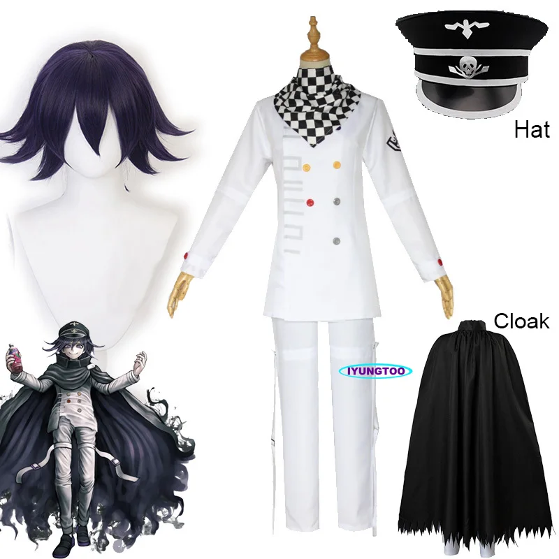 

Anime Danganronpa V3 Kokichi Oma Cosplay Costume President Oma Cosplay Wig Cloak and Hat Halloween Carnival Party Costumes