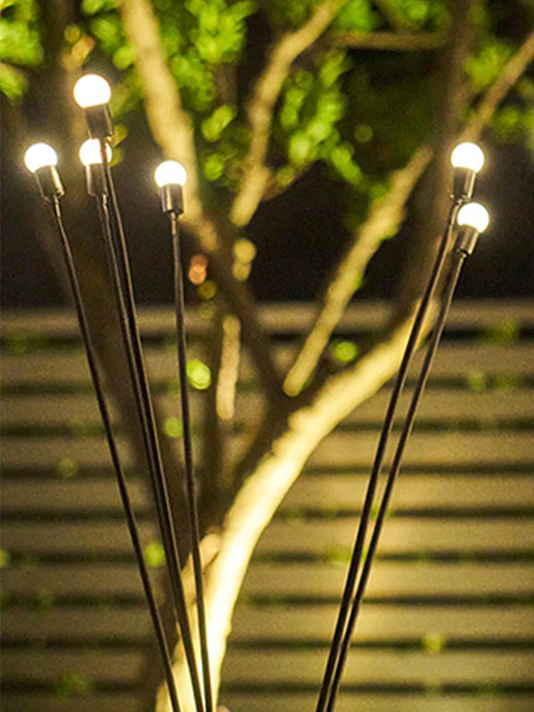 

2PCS Solar Garden Lights Waterproof Stake Lamp Outdoor Lighting Firefly Light LED Solar Lawn Light Garden Decor