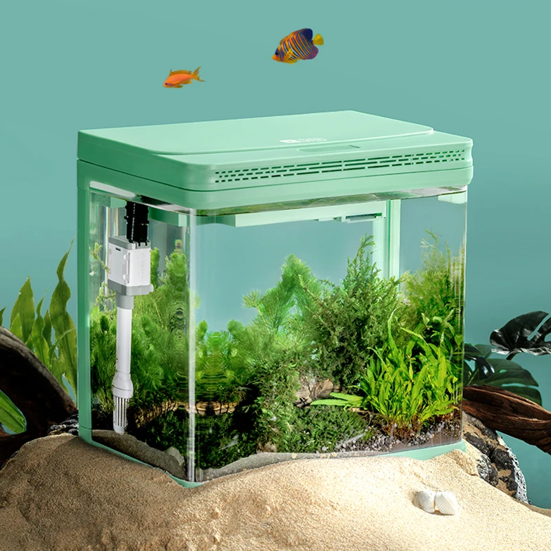 

Led Light Guppy Fish House Glass Water Pump Maxspect Modern Ecological Goldfish Bowl Shrimp Living Room Pecera Aquarium Items