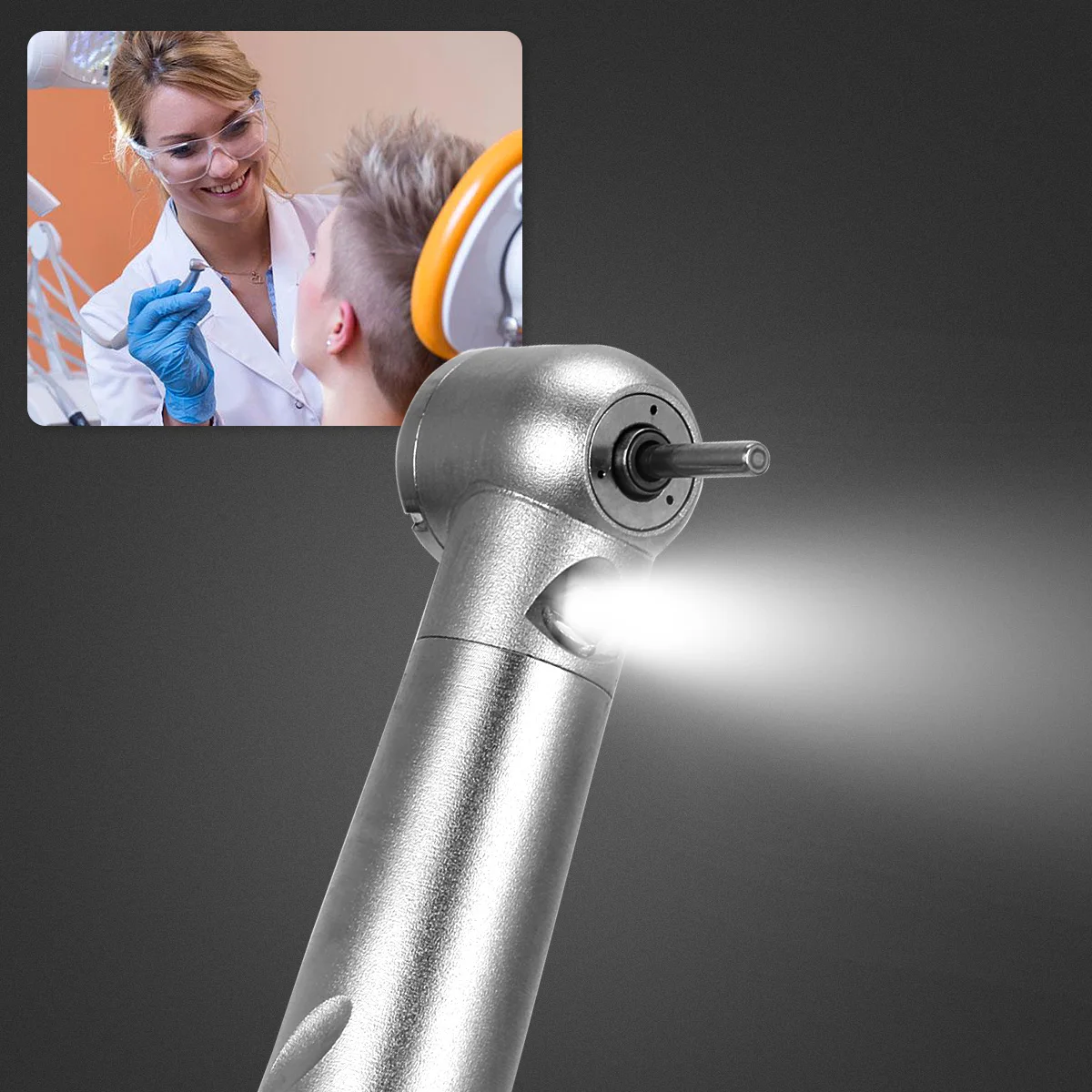 Dental E-generator LED High Speed Stainless steel bearing Push Button Standard Head 3 Spray Handpiece Autoclavable 2/4holes