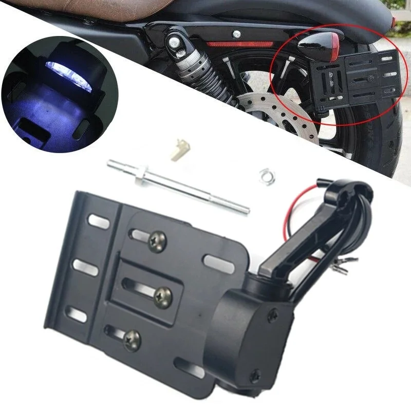 

Подходит для Harley xl883 1200 48, Монтажный Кронштейн номерного знака и крепкая лампа рамы сбоку заднего номерного знака