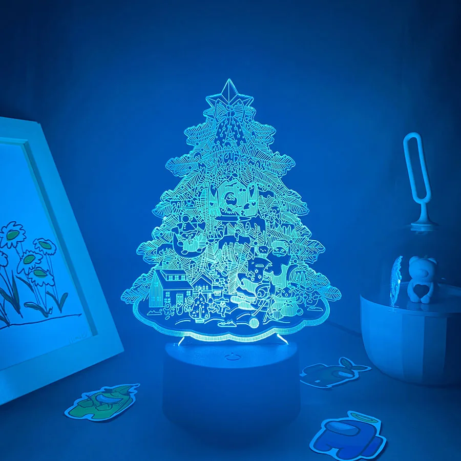 

Christmas Tree 3D LED Night Lights Colorful Gifts For Friends Bedroom Bedside Office Table Decoration Xmas Decor Neon Lava Lamps