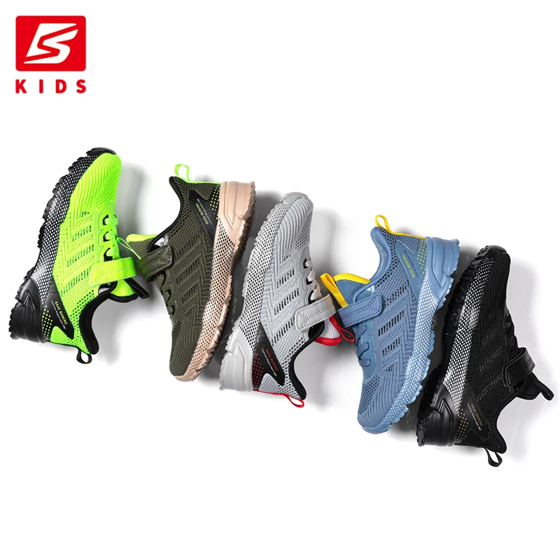 Baasploa Children Running Shoes Boys Fashion Lightweight Sport Sneakers Breathable Mesh Kids Walking Tenis School Shoes for Boys