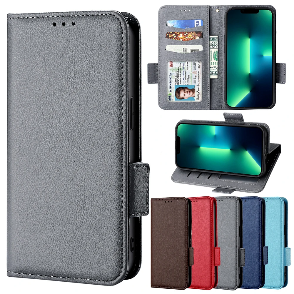 2 1 Leather Flip Case For Consumer Cellular Zmax 5g Case Plain Flip New Lychee Pattern Phone Cover Capa